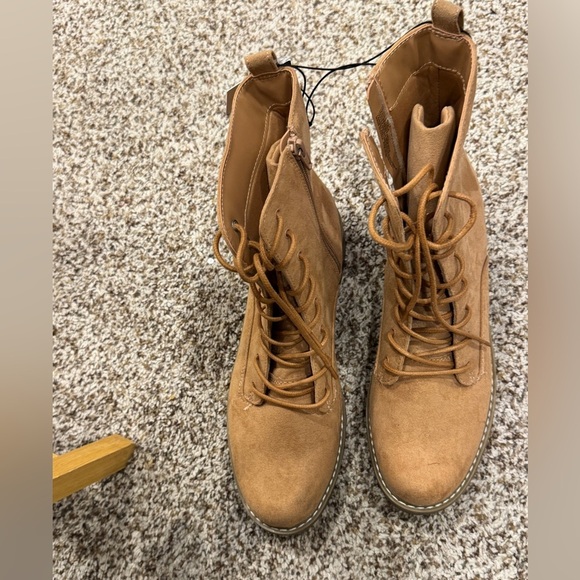 Universal Threads Womens WORK BOOTS Sz 10 Brown Laces Side Zip Rugged No Slip - Picture 6 of 11